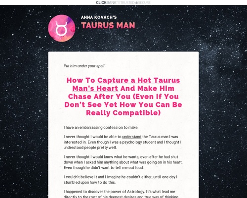 Taurus Man Secrets: Make BANK $$$ In “Tiny” Niche Of Desperate Buyers