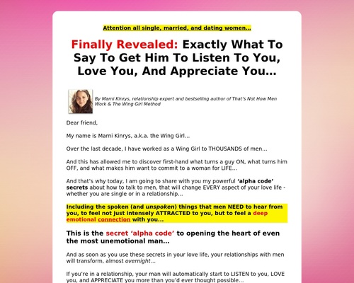 Say This To Men - Finally, a great $10 offer with excellent epcs!